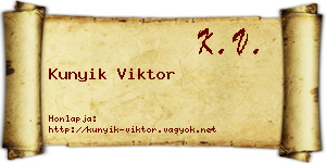 Kunyik Viktor névjegykártya